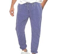 Pantalon rayé pour homme, coupe ajustée, pantalon décontracté à rayures, coupe droite, pantalon de travail extensible avec cordon de serrage, léger et respirant, pantalon de jogging décontracté