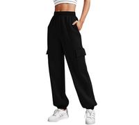 Pantalon Resserré Cheville Femme Beige Multi-Poches Blanc Chic Et Elegant De Sport Y2k Taille Élastique Cargo Baggy Elastique Ample Confortable Large Travail