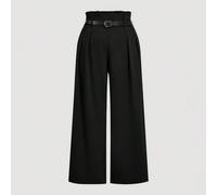 Pantalon rétro noir taille haute d'été grande taille, bas pour un port casual quotidien, tenue décontractée chic, style des années 90, tenue de retour au lycée, mode coréenne, tenue de bureau, style R