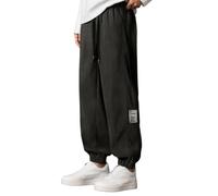 Pantalon sarouel en velours côtelé pour homme - Taille élastique - Cordon de serrage - Mode japonaise - Pantalon de jogging décontracté - Pantalon long streetwear - Pantalon hip-hop en velours côtelé