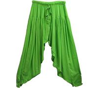 Pantalon sarouel indien bohème Alibaba Gypsy Hippie Méditation Yoga Gaze Vêtements, vert, taille unique