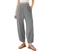 Pantalon sarouel pour femme noir avec poche - Pantalon de jogging - Ourlet croisé - Pantalon de danse - Pantalon de yoga - Jambes larges - Pantalon baggy - Pantalon de loisirs - Élégant - Couleur unie