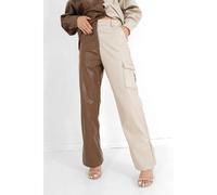 Pantalon simili cuir femme Sixth June Beige L