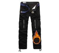 Pantalon Ski d'hiver pour Hommes Pantalon de Chasse Coupe-Vent Pantalon Cargo Doublé de Polaire pour la Randonnée