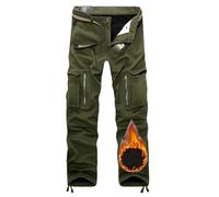 Pantalon Ski d'hiver pour Hommes Pantalon de Chasse Coupe-Vent Pantalon Cargo Doublé de Polaire pour la Randonnée