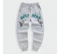 Pantalon skinny à cordon de serrage avec poche et imprimé lettres et croix, pour rave, rentrée scolaire, emo, style années 2000 L,M,S,XL,XSAnimal,Blocs de couleur,Lettres,PapillonÉtoffe