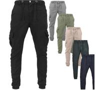 Pantalon skinny de jogging cargo - Urban Classics - Olive - 100% coton - Pour homme - Confortable L