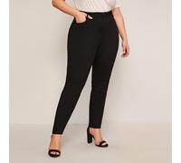 Pantalon skinny unicolore taille haute pour femmes Plus, pantalon de printemps-été 0XL,1XL,2XL,3XL,4XL,5XLUnicoloreJean