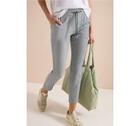 Pantalon slim leg en seersucker