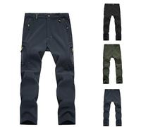 Pantalon softshell pour homme, pantalon de randonnée léger et imperméable avec poches zippées, pantalon softshell respirant, doublure en polaire chaude, pantalon de travail et de marche extensible