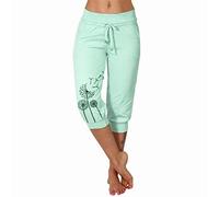 Pantalon Sport Femme Décontracté Femme Grande Taille 3/4 Long Capri Pantalon Respirant avec Poches Elastique Sarouel D'été Cargo Léger Capri De Survêtement 3/4 Pantacourt Femme