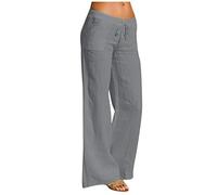 Pantalon Sport Femme ÉTé - Cordon De Serrage LâChe éLéGant Respirant Solide Couleur Pantalon Fluide Boho Course à Pied Cadeau pour Femme