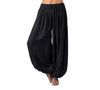 Pantalon Sport Femme ÉTé - Pantalon Taille Elastique Baggy Detente Pantalon Solide Couleur Pantalon De Yoga pour Femmes Jambe Large Taille Yoga Sport Pants