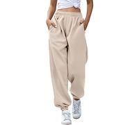 Pantalon Sport Femme,Pantalon Jogging Femme, Pantalon De Survêtement Femme en Pantalon De Sport Léger Respirant avec Poche pour Running Fitness,Chaud et Respirant Pantalon de Survêtement (Beige, M)
