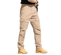 Pantalon Sport Homme Impermeable Classique Vêtements de Running Pantalon Trekking Cargo Décontracté de Chantier Tactique Pantalons de Sécurité Bas Survetement Homme Kaki XL