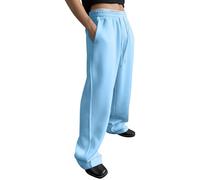 Pantalon Sport Homme Pantalon Homme Droit Ample Thermique Bas De Jogging Taille Elastique Jogpant Décontractée Fourré Sweatpants Large Homewear De Sport Baggy Fitness Vêtements 2#Bleu Ciel M