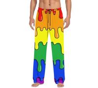 Pantalon Sport Homme Pantalon Long à Cordon de Serrage imprimé Arc-en-Ciel pour Hommes(Dark Gray,XL)