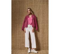 Street One Pantalon Droit pour Femme, Coupe décontractée, avec Rabat, 3818721, Blanc cassé., 34W / 28L