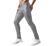 Pantalon stretch décontracté avec jambes fuselées pour tout confort - Pantalon uni avec taille élastique - Style moderne - Durable et léger - Polyvalent., gris, M