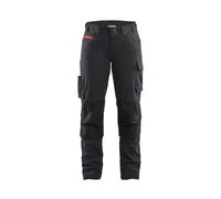 Blaklader 71951330 PANTALON DE SERVICE POUR DAMES AVEC STRETCH, noir/rouge, taille C36