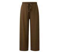 Pantalon structurÃ© en jersey avec ceinture Ã©lastique uni taille haute femme s.Oliver Marron 48