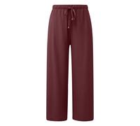 Pantalon structurÃ© en jersey avec taille Ã©lastique uni haute grenade femme s.Oliver Rouge 46