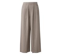 Pantalon style jupe-culotte en lin mÃ©langÃ© Ã taille haute femme QS Gris 44