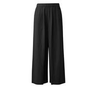 Pantalon style jupe-culotte en lin mélangé à taille haute femme QS Noir 40