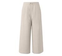 Pantalon style jupe-culotte structuré en crêpe à plis femme QS Beige 40