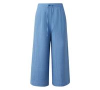 Pantalon style jupe-culotte structuré en crêpe à plis femme QS Bleu 42