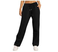 Pantalon Survetement Femme Fluide, Jogging Coton Femme Grande Taille Pantalon Taille Élastique Ample Imprimé avec Poches Pants Droit Décontracté pour Yoga Running Fitness Training
