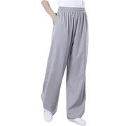 Pantalon Tai chi Coton Lin Homme,Pantalons Art Martiaux Taekwondo Femme avec Poches, Pantalon Kung Fu Style Tai chi et Wing Chun Yoga Entraînement (Size:m,Color:d)