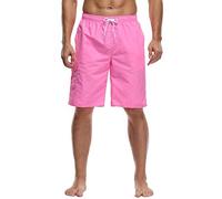 Pantalon taille basse pour homme - Short de sport en coton élastique - Prêt à la plage - Boxer de course à pied - Ultra doux, respirant, léger et confortable, rose, L
