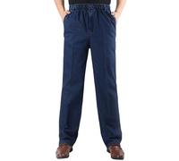 Pantalon Taille élastique pour Homme, Coupe Ample, Coupe Droite, Style Baggy, Confortable, décontracté, Denim