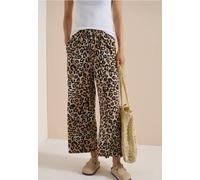 Pantalon taille haute à jambes larges avec imprimé léopard