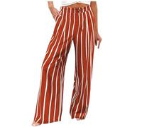 Pantalon Taille Haute Femme à Rayures, Pantalon Large Grande Taille DéContracté Fluide Pantalons LéGer Chic Et éLéGant Long Classique Pas Cher Pants Droits De Bureau Affaires Quotidien