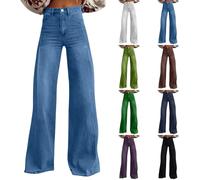 Pantalon Taille Haute Femme Large, Pantalon Baggy Femme Y2K, Jean Polyvalent Coupe Denim Décontracté Slacks Baggy Trouser Grande Taille Loungewear Grande Taille Slacks Automne Jambe Largeur Jean