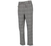 Pantalon taille haute fille ONLY Poptrash Soft Check gris anthracite - coupe droite 10 ans