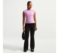 Pantalon taille mi-haute ajusté et côtelé Nike Chill Knit pour femme Noir/Sail XS (FR 34-36)