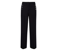 Pantalon taille mi-haute avec ceinture galbÃ©e et boutons dÃ©coratifs femme COMMA Marlene Bleu 40
