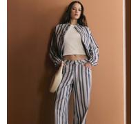 Pantalon taille moyenne à rayures, coupe ample et ballon, 5 poches. Vêtements de printemps pour femmes, ensembles décontractés pour femmes, ensemble femme, jeans pour femmes. 25,26,27,28,29,30RayéJean