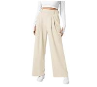Pantalon Tailleur Femme Taille Elastique, Pantalon De Travail Grande Taille Pas Cher LâChe Polyvalents Pantalons Droit Coupe AjustéE Jambe Large Pants De Bureau Affaires Quotidien
