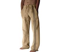 Pantalon Tao pour homme et couleur unie - Pantalon de sport japonais - Pieds étroits - Trous pour homme, kaki, M