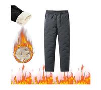 Pantalon Thermique Authentique for Homme, Doublé en Coton for l'hiver De Jogging Chaud avec Taille Élastique Et Cordon De Serrage D'extérieur De Loisirs Extensible S À 7XL(Gray B,4XL)