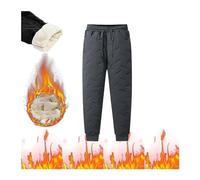 Pantalon Thermique Authentique for Homme, Doublé en Coton for l'hiver De Jogging Chaud avec Taille Élastique Et Cordon De Serrage D'extérieur De Loisirs Extensible S À 7XL(Gray A,4XL)