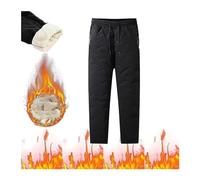 Pantalon Thermique Authentique for Homme, Doublé en Coton for l'hiver De Jogging Chaud avec Taille Élastique Et Cordon De Serrage D'extérieur De Loisirs Extensible S À 7XL(Black B,7XL)