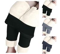 Pantalon thermique d'hiver doublé - Legging thermique pour femme - Avec polaire - Collants opaques - Noir - Collants d'hiver doublés - XXL - Pantalon de jogging chaud en polaire - Pantalon de loisirs