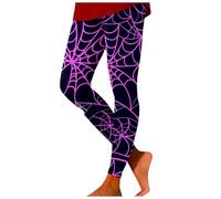 Pantalon Thermique Fille Yoga Imprimé Rouge Casual AB Halloween Femmes Pantalon Doux, Jaune #5, L