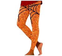 Pantalon Thermique Fille Yoga Imprimé Rouge Casual AB Halloween Femmes Pantalon Doux, Pastèque rouge #4, L