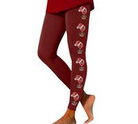 Pantalon Thermique Fille Yoga Imprimé Rouge Casual AB Halloween Femmes Pantalon Doux, Rouge #2, XXL
